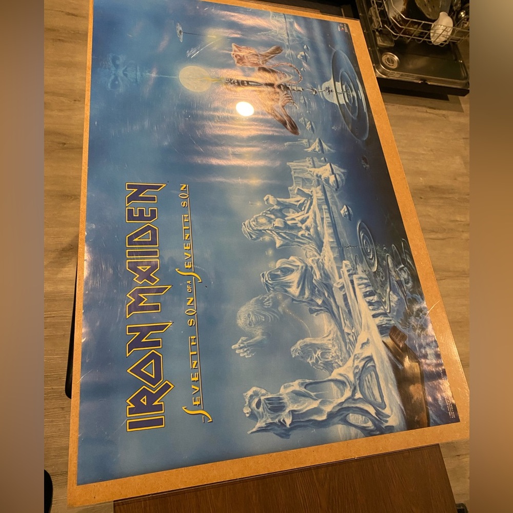 Beautiful original iron maiden, seventh son of a seventh son poster, 22x34